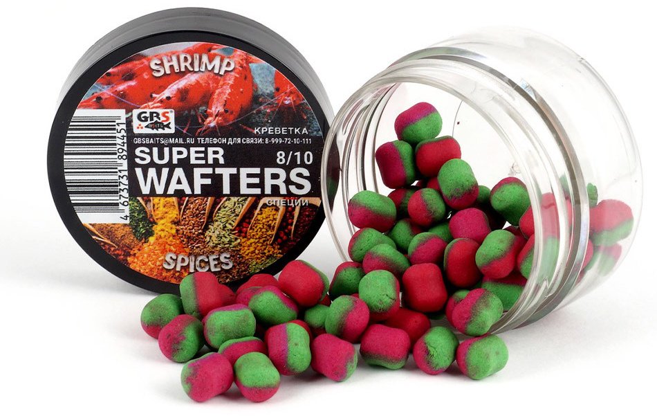 Прикормка GBS Baits Wafters Креветки Специи 0.066 кг купить,NaN