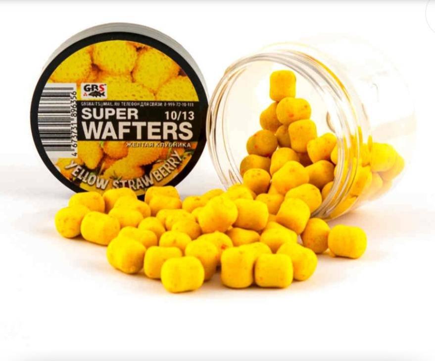 Прикормка GBS Baits Wafters 10/13 YELLOW STRAWBERRY Клубника 0.067 кг купить,NaN
