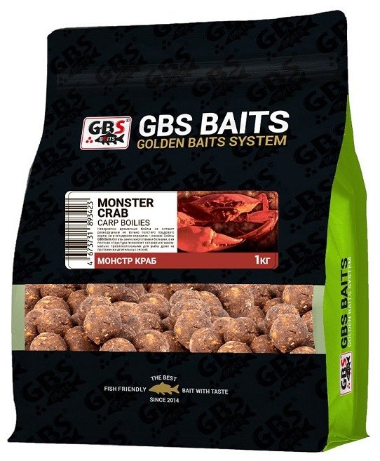 Прикормка GBS Бойлы Baits 20мм 1кг Монстр краб Монстр Краб 1 кг купить,NaN