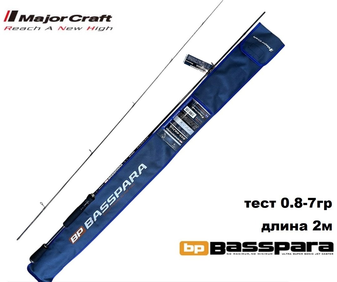 Удилище Major Craft Basspara BXS -662UL 0.8-7.0G 2M спиннинговое 2.01 м купить,NaN