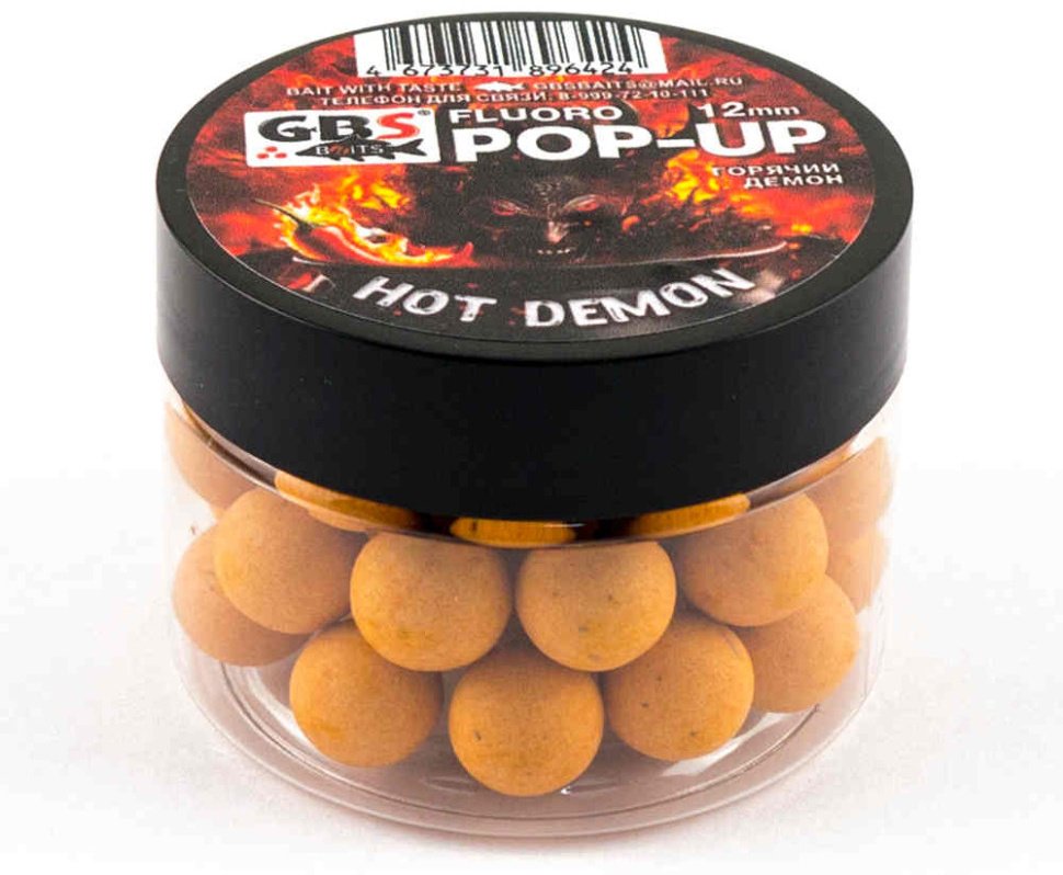 Прикормка GBS Baits Pop-up 12мм Hot Demon 0.056 кг купить,NaN