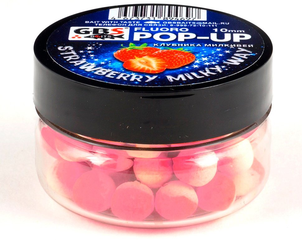 Прикормка GBS Baits GBS-POP-UP-10-0.4-STMW Клубника-Milky Way 0.04 кг купить,NaN