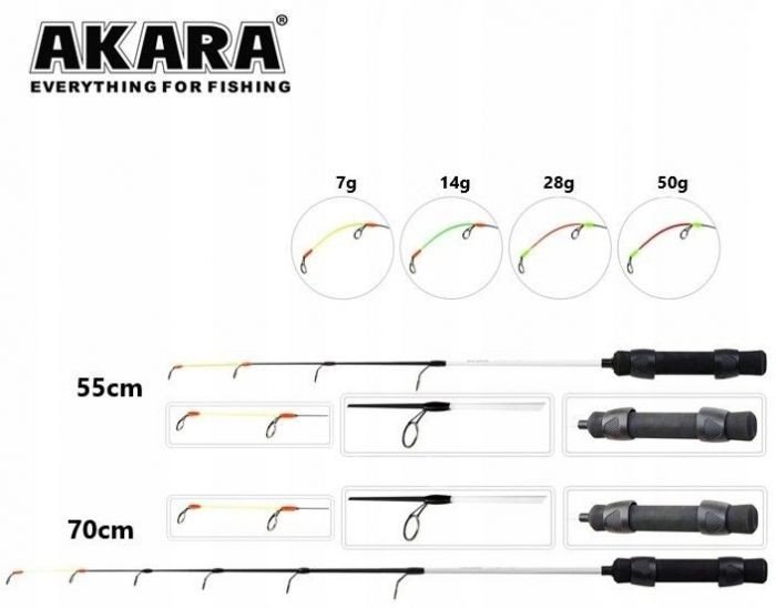 Удилище Akara Удочка зимняя Ice Jig Profi 7г, IGP-7-55 для зимней рыбалки 0.55 м