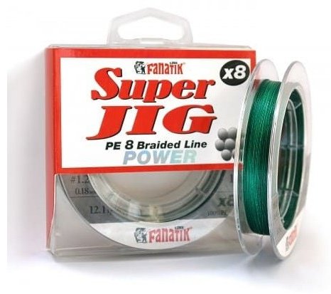Леска FANATIK плетеный шнур Super Jig PE X8 0.1 мм зеленый