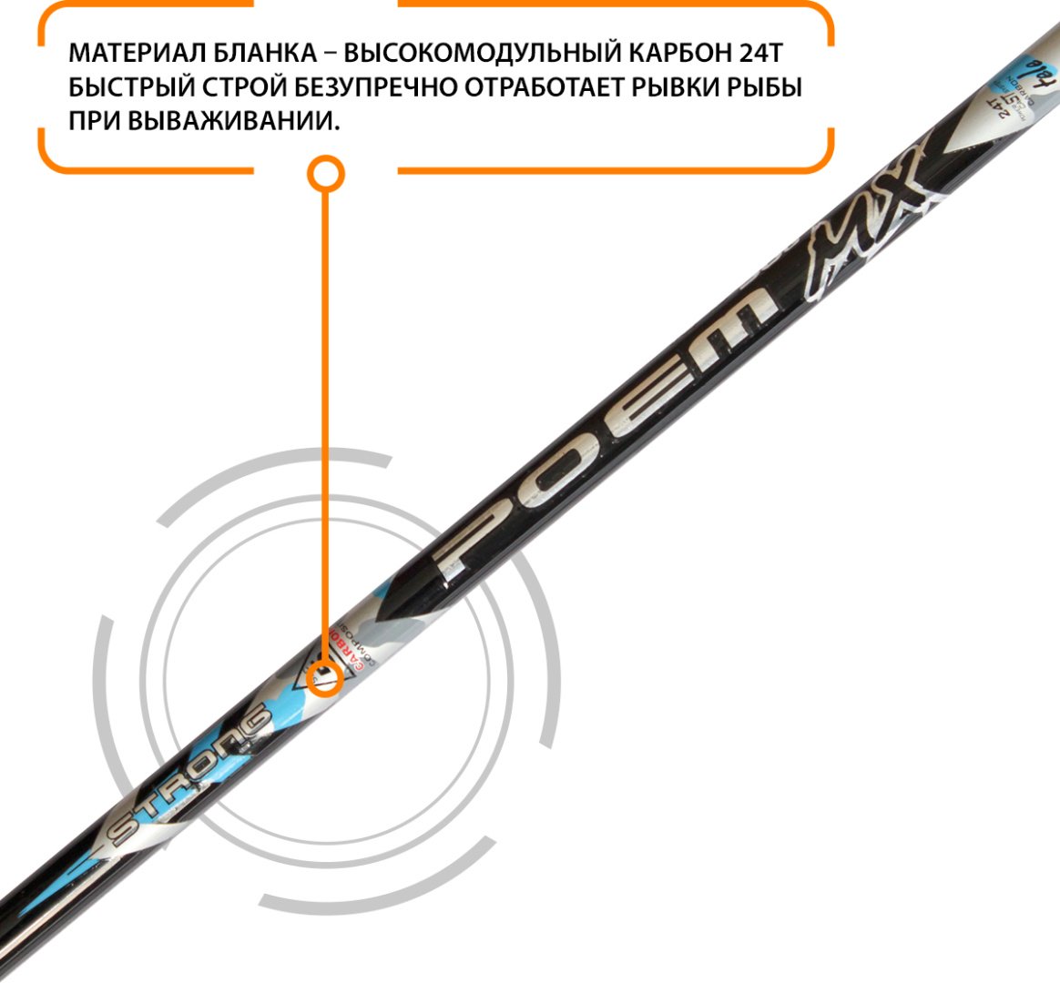 Удилище AQUA AQUA POEM MX 2.40m 20-50g спиннинговое 2.4 м