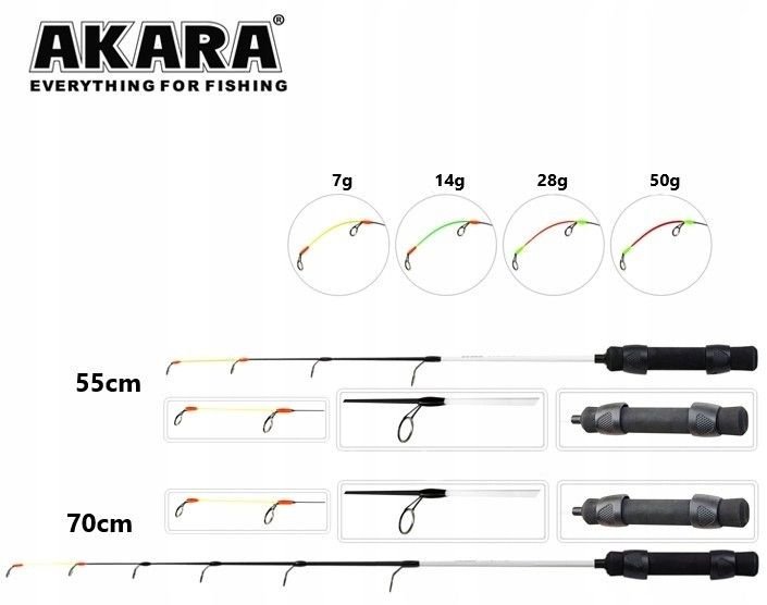 Удилище Akara Удочка зимняя Ice Jig Profi 14г, IGP-14-55 для зимней рыбалки 0.55 м