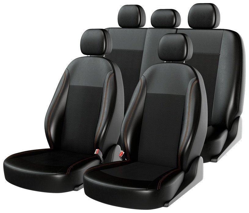 Carfashion Atom Leather 10973 черный-коричневый
