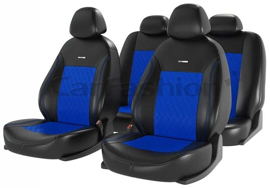 CarFashion Atom Leather Ромб 11127 черный-синий