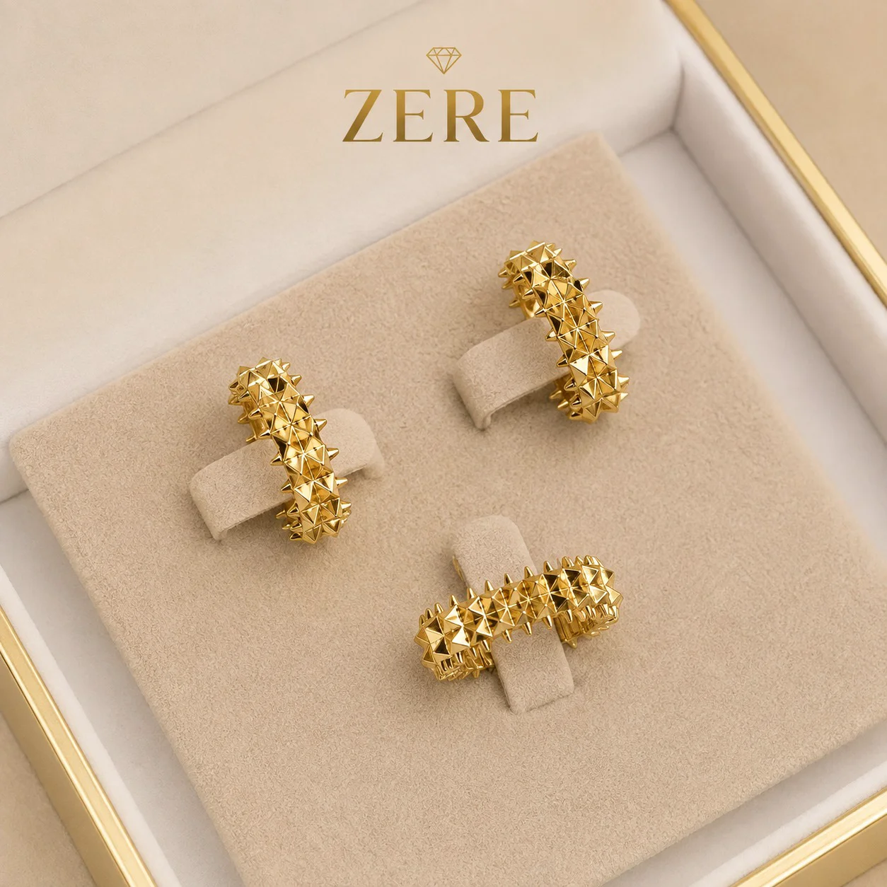 Комплект Zere серьги и кольцо желтое золото 585 5.97 гр 17.5р купить,473100