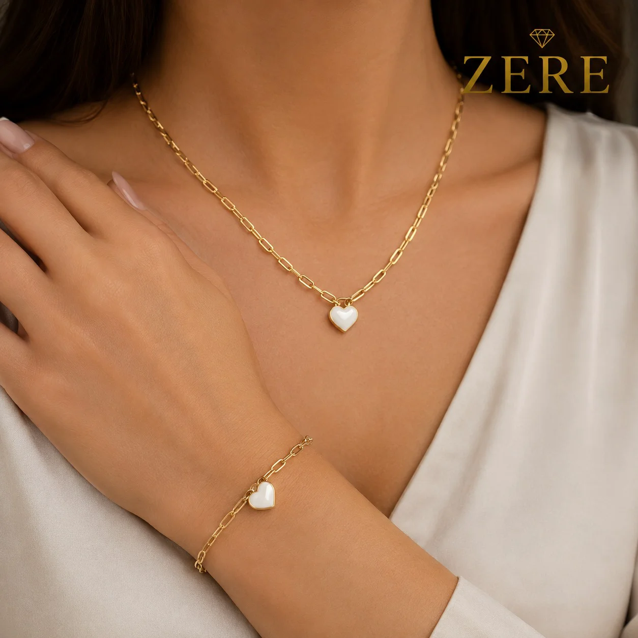 Комплект Zere "Сердце" колье и браслет желтое золото 585 - ForteMarket Комплект Zere "Сердце" колье и браслет желтое золото 585 купить,845000