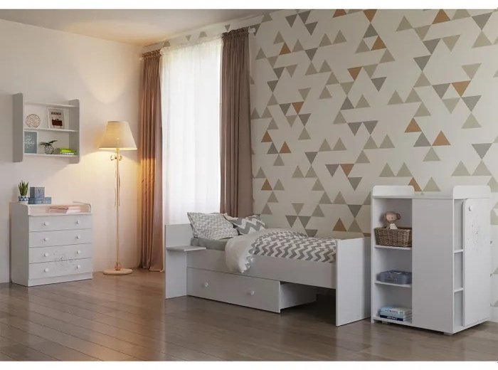 Детский пеленальный комод Фея Polini French 1580 Teddy, 80x47x92 см, белый купить,NaN