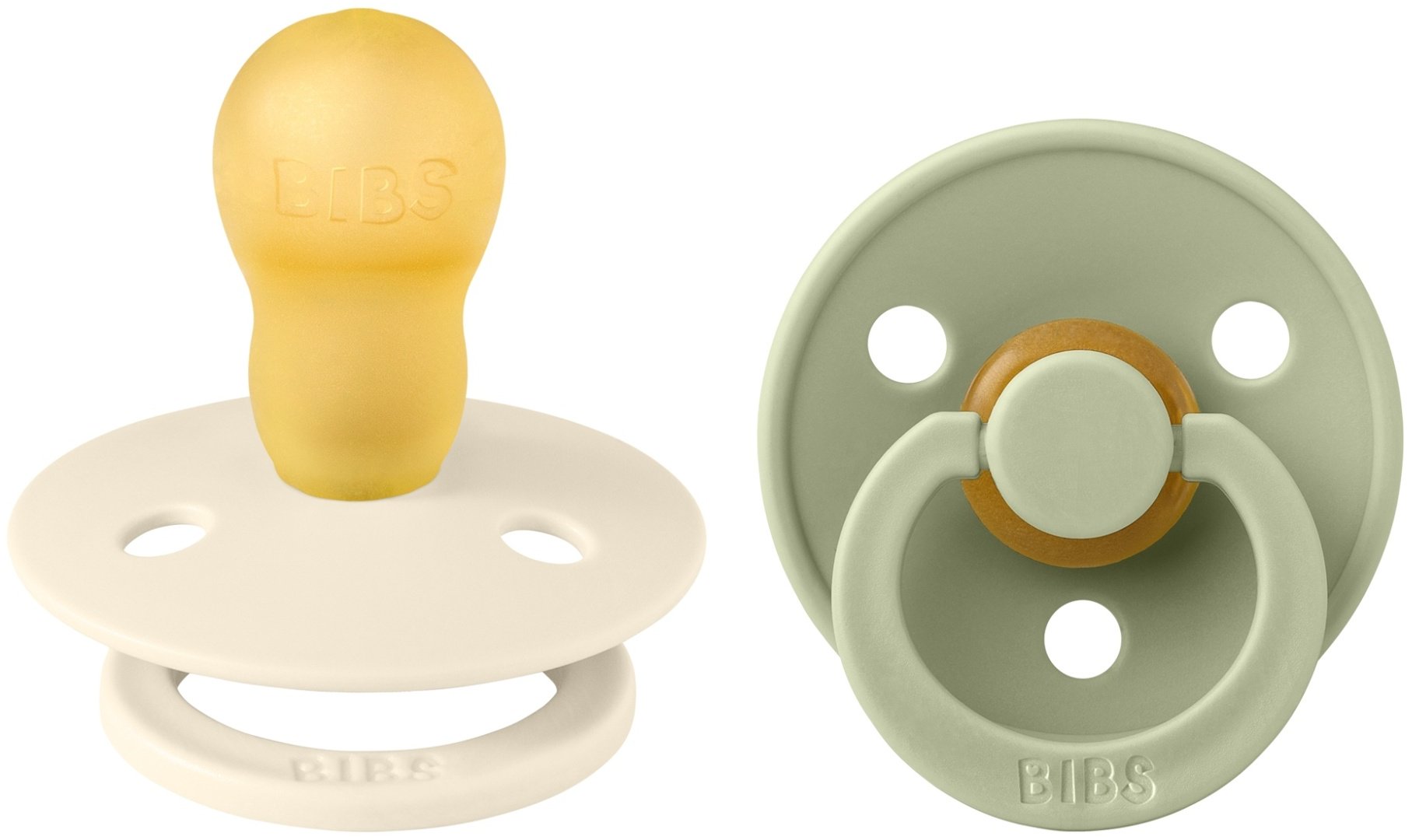 Набор пустышек BIBS Colour Ivory/Sage 18+ месяцев, мультиколор