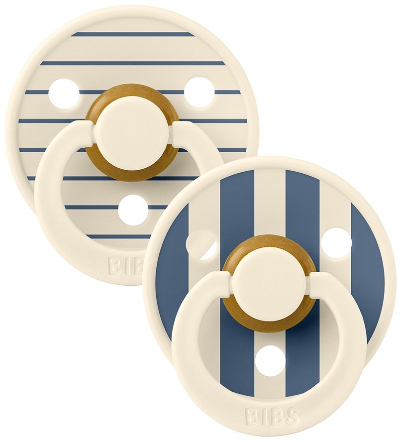 Набор пустышек BIBS Studio Colour Pin - Ivory Steel Blue Mix 0+ , 2 шт, мультиколор купить,NaN