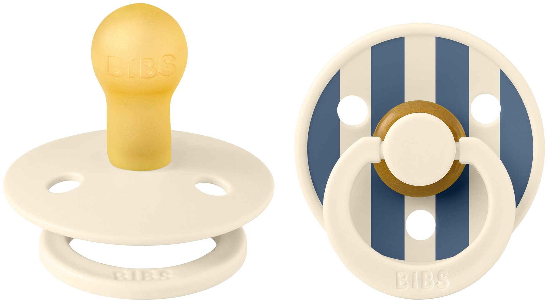 Набор пустышек BIBS Studio Colour Pin - Ivory Steel Blue Mix 0+ , 2 шт, мультиколор купить,NaN