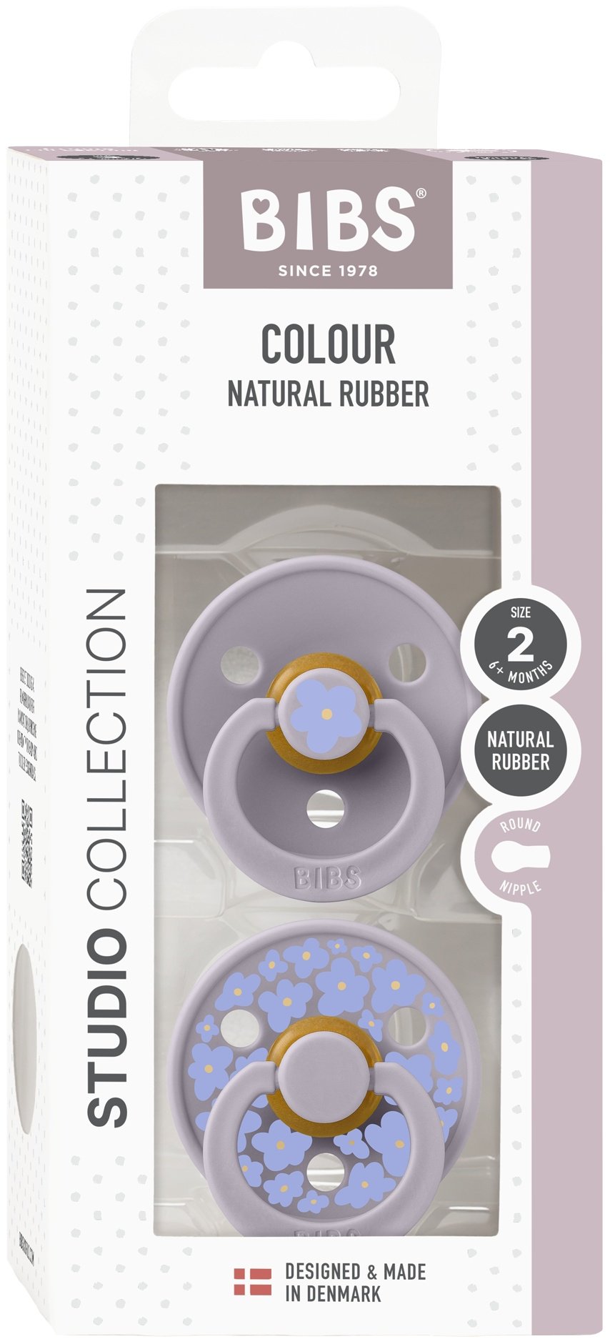 Набор пустышек BIBS Studio Colour Jasmine - Fossil Grey Mix 6+, 2 шт, мультиколор купить,NaN