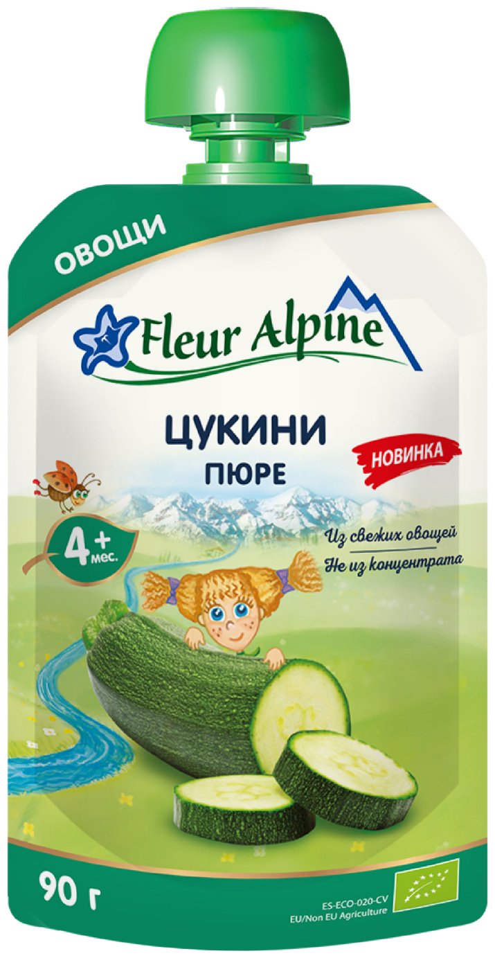 Детское пюре Fleur Alpine Пюре Fleur Alpine детское овощное Цукини 90 г, с 4 месяцев
