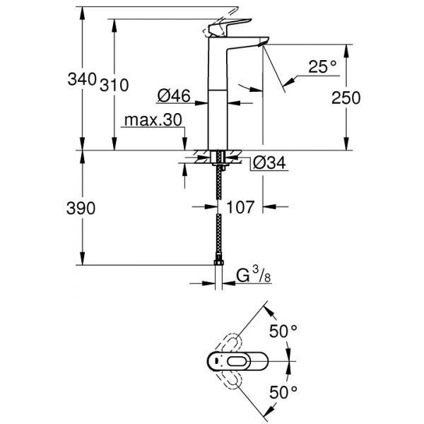 Смеситель Grohe Bauloop 23764000 хром купить,NaN