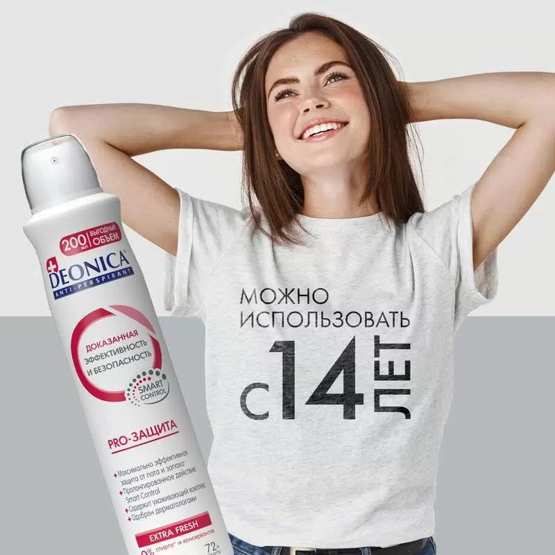 Deonica PRO-защита дезодорант-антиперспирант для женщин 200 мл