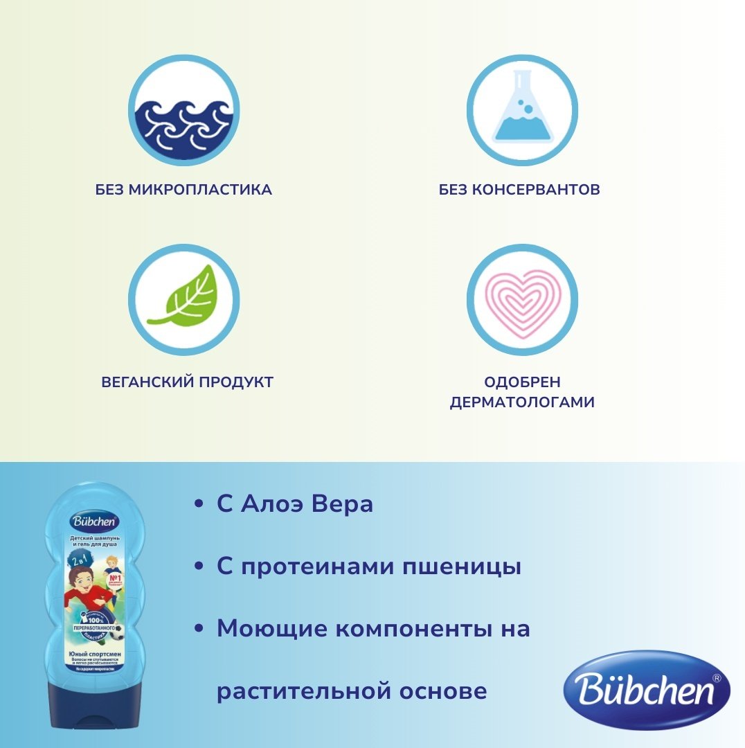 Детский шампунь и гель для душа 2 в 1 &#34;Юный спортсмен&#34;, 230 мл