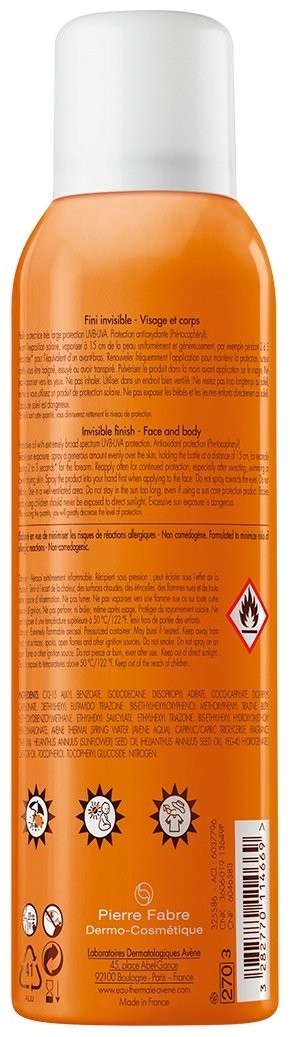 Avene SPF30 Невесомое солнцезащитное спрей солнцезащитный для тела 150 мл