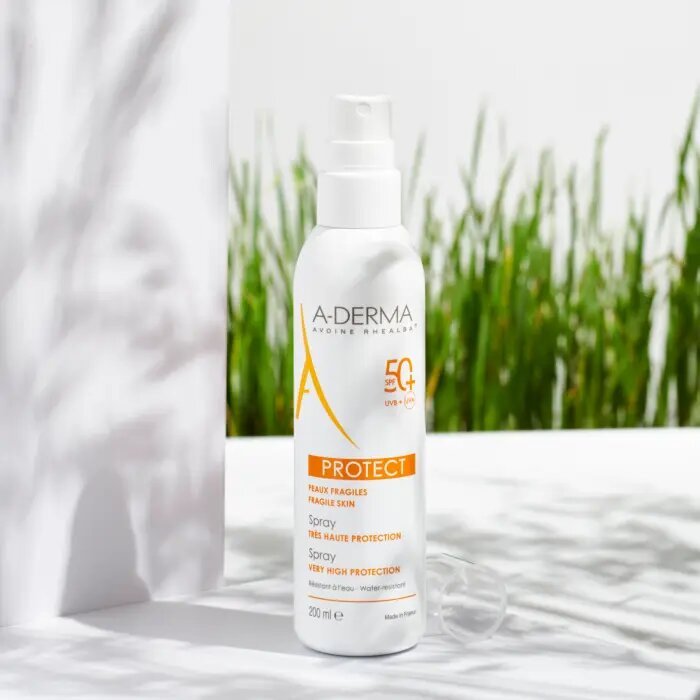A-DERMA Protect SPF50+ спрей солнцезащитный для тела 200 мл купить,NaN