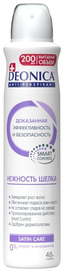 Deonica Нежность шелка антиперспирант для женщин 200 мл