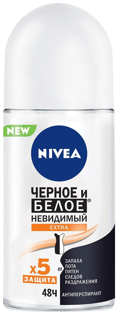 NIVEA Черное и Белое невидимый Extra антиперспирант для женщин 50 мл купить,NaN