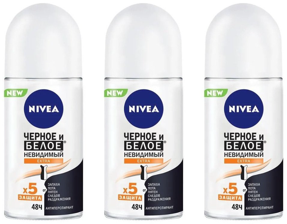 NIVEA Черное и Белое невидимый Extra антиперспирант для женщин 50 мл купить,NaN