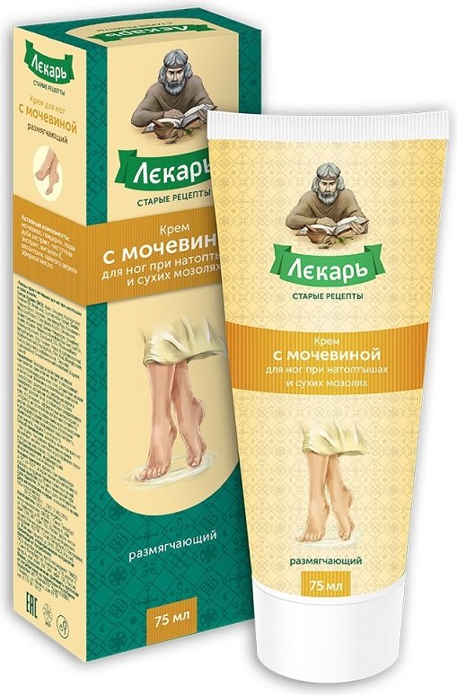 Лекарь с мочевиной при натоптышах и сухих мозолях крем для ног 75 мл