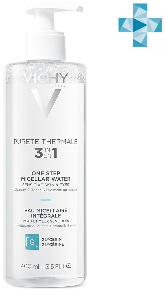 VICHY PURETE THERMALE Мицеллярная вода универсальная 3 в 1 для чувствительной кожи лица и вокруг глаз 400 мл купить,NaN