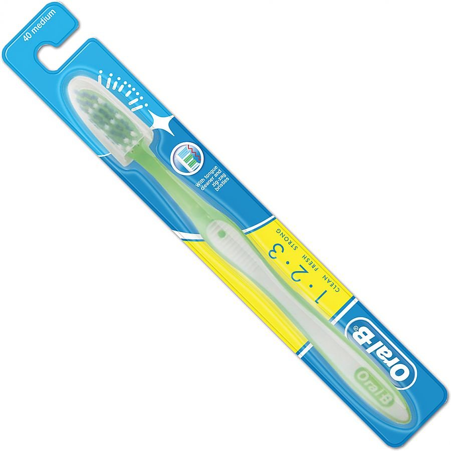 Oral-B ЗУБНАЯ ЩЕТКА 8105 1 ЧИСТОТА 2 СВЕЖ 3 СИЛА 40 зубная щетка средняя 1 шт купить,NaN