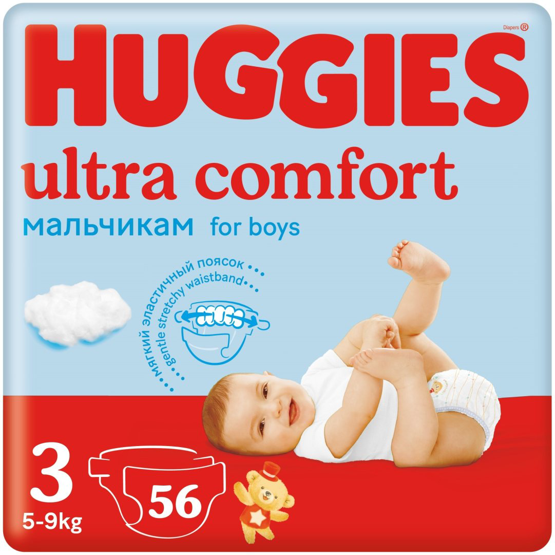 Подгузники Huggies Ultra Comfort 3 5-9кг 56шт купить,NaN