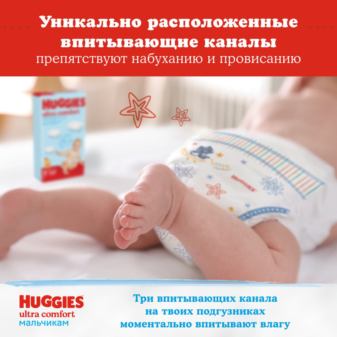 Подгузники Huggies Ultra Comfort 3 5-9кг 56шт купить,NaN