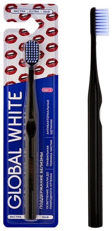 Global White Щетка зубная Extra поддержание белизны зубная щетка жесткая 1 шт