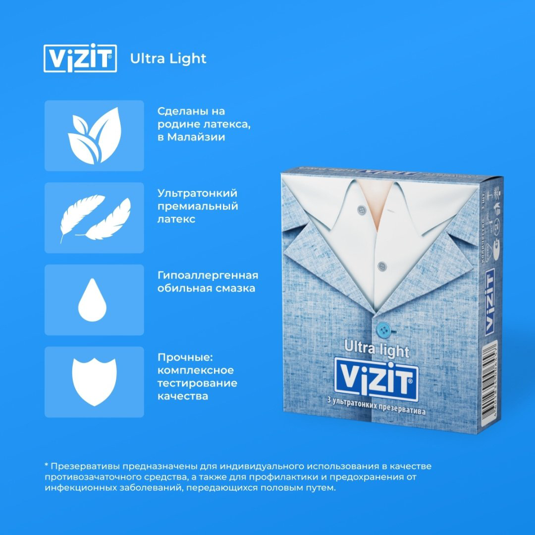 Презервативы Презервативы VIZIT Ultra light 3 шт купить,NaN