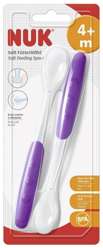 Ложка NUK 10255065 4m+, предметов 2 шт, фиолетовый купить,NaN