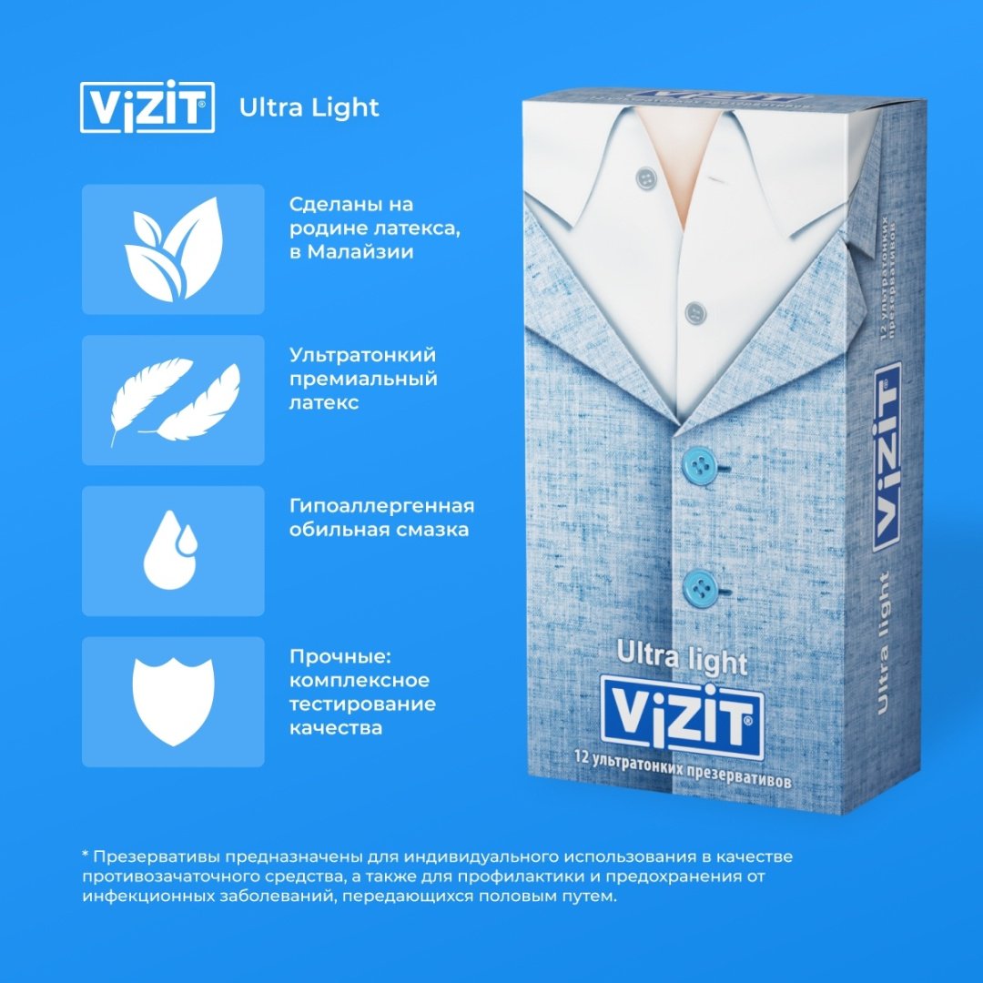 Презервативы Презервативы VIZIT Ultra light 12 шт купить,NaN