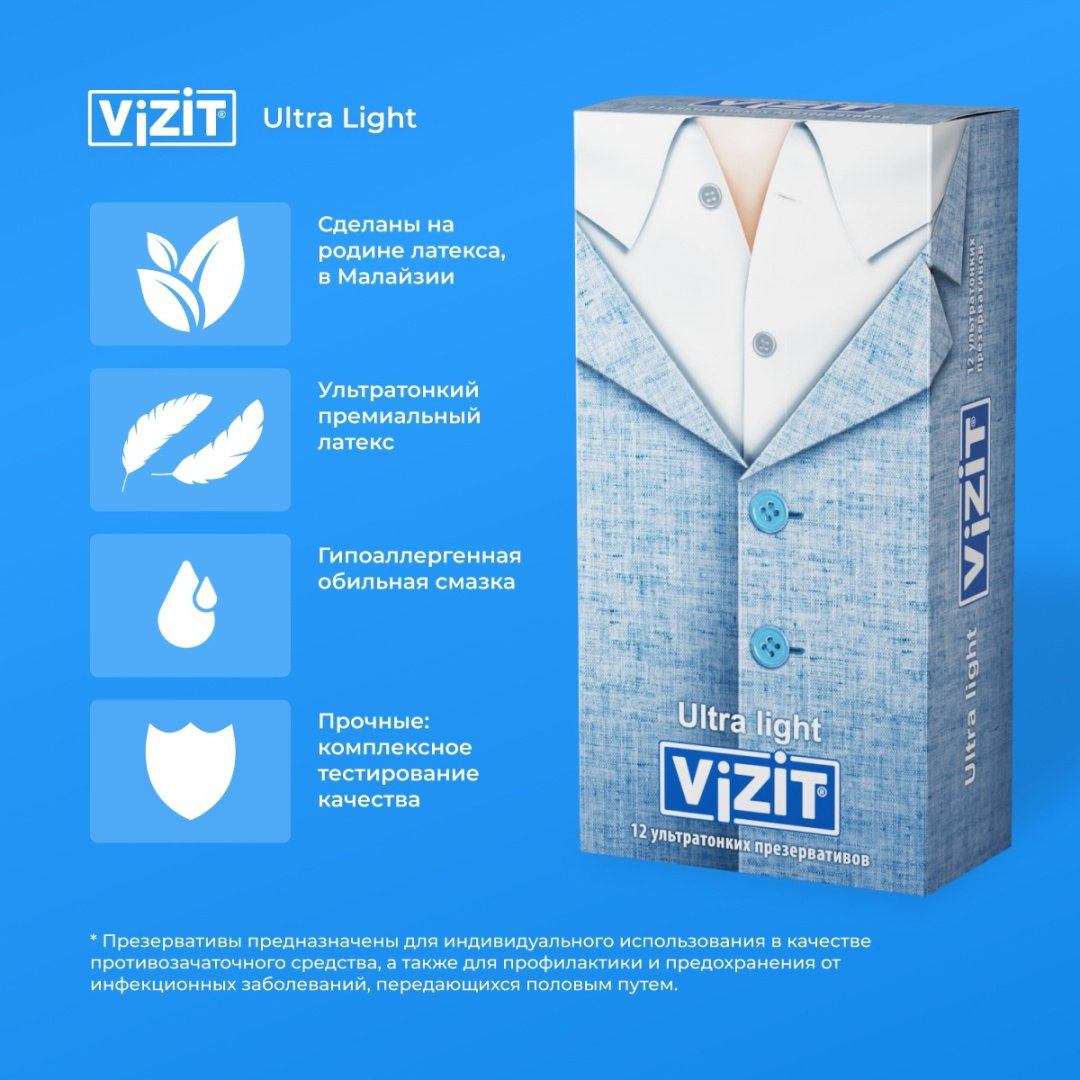 Презервативы Презервативы VIZIT Ultra light 12 шт купить,NaN