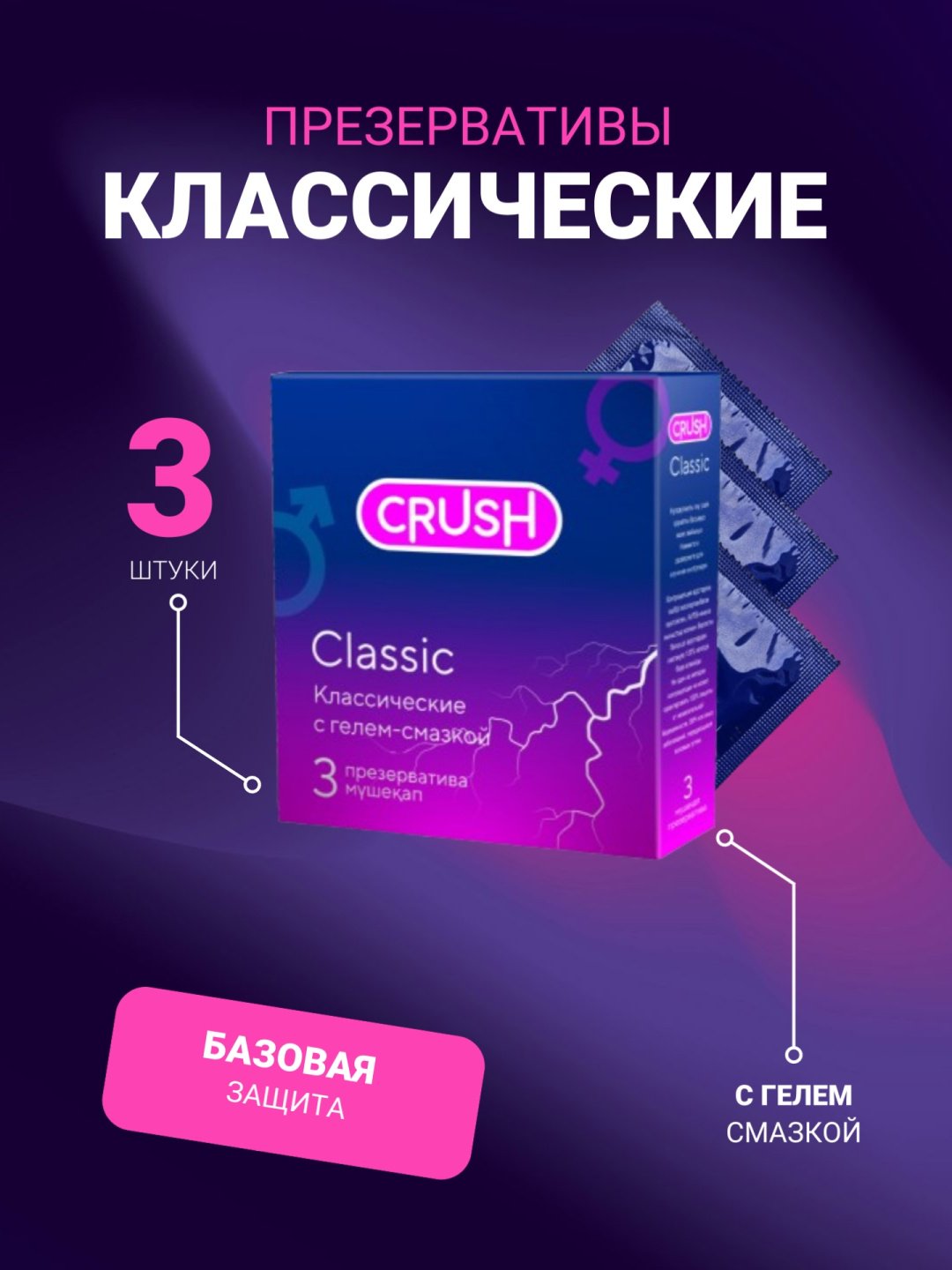 Презервативы Презервативы Crush Classic 3 шт купить,NaN