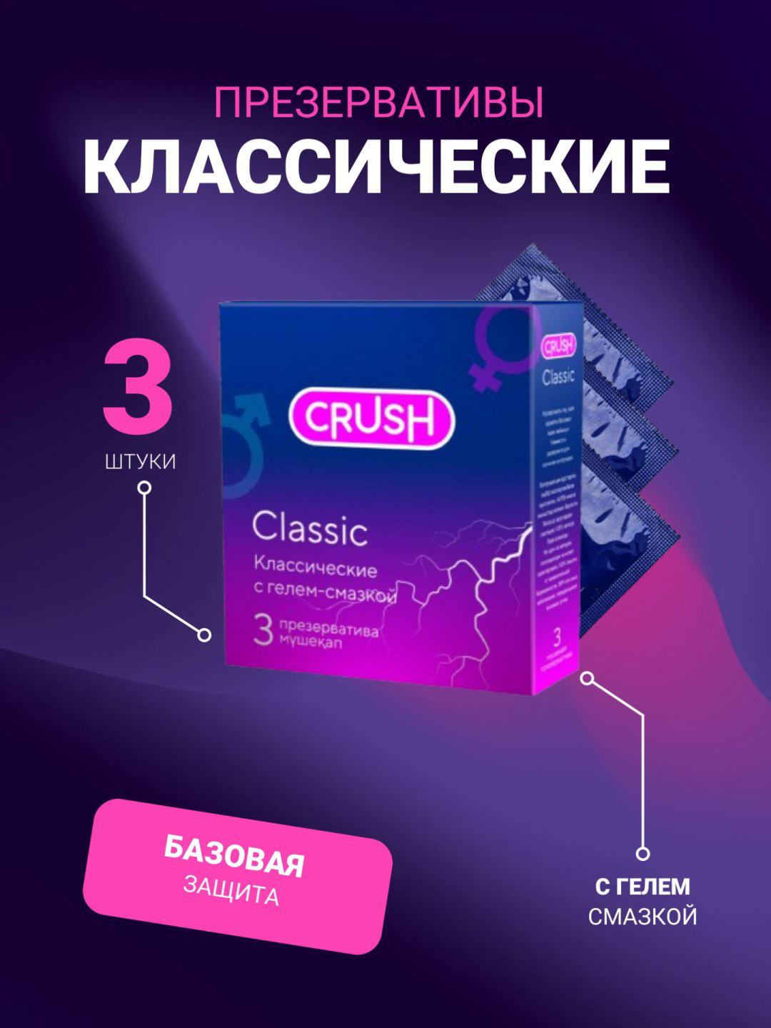 Презервативы Презервативы Crush Classic 3 шт купить,NaN