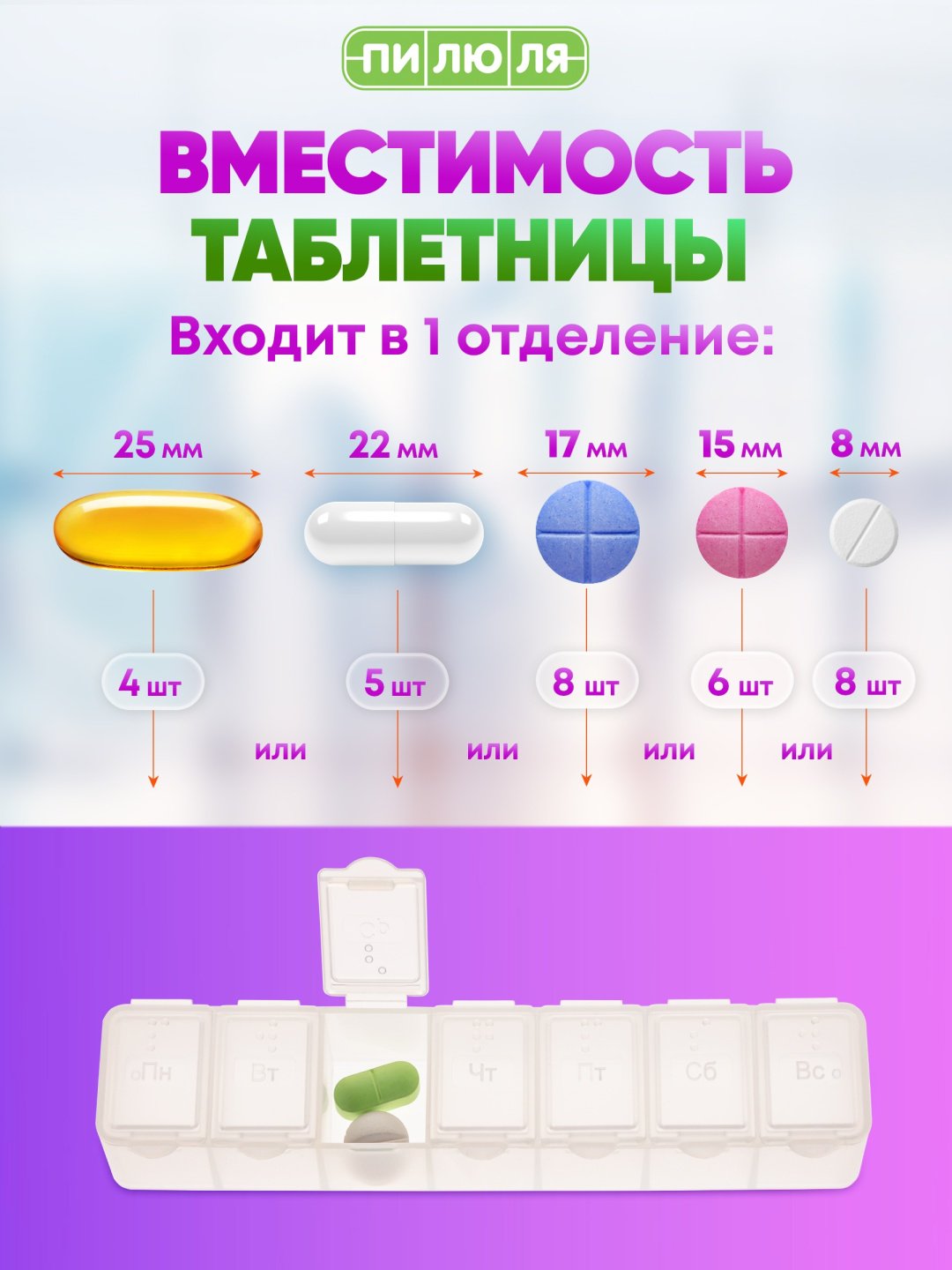 Таблетница 7 отделений