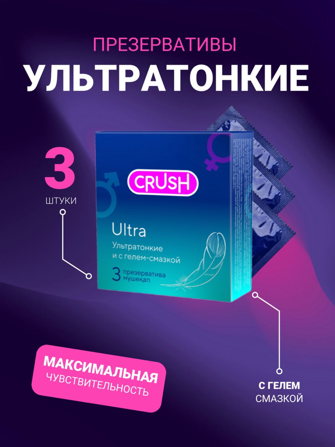 Презервативы Презервативы Crush Ultra 3 шт купить,NaN