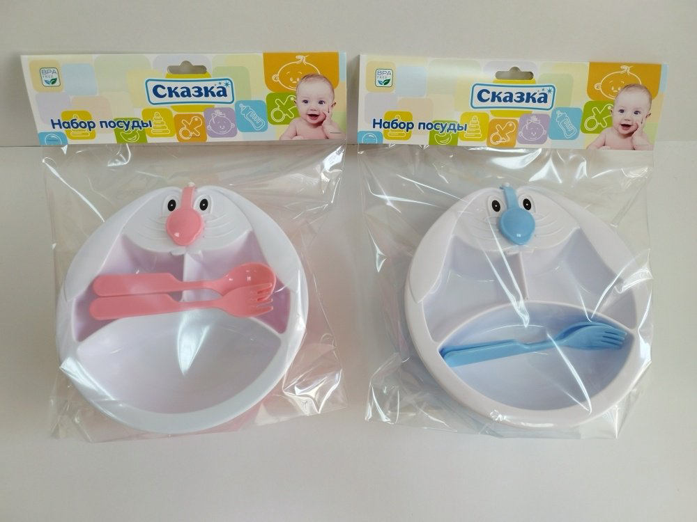 Комплект посуды Сказка 2813 , пластик, белый купить,NaN