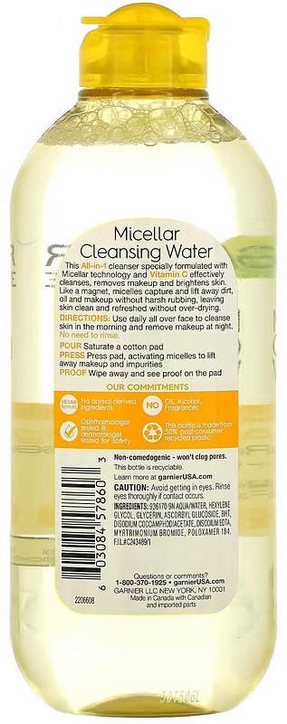 Garnier with Vitamin C мицеллярная вода 400 мл купить,NaN