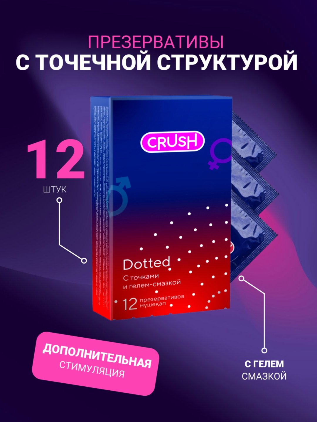 Презервативы Презервативы Crush Dotted 12 шт купить,NaN