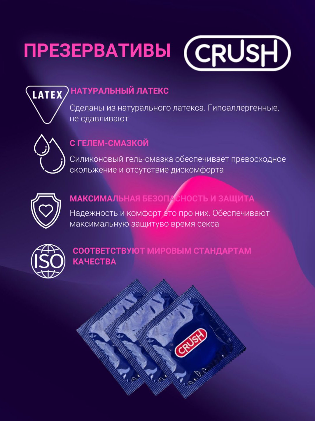 Презервативы Презервативы Crush Ribbed 12 шт купить,NaN