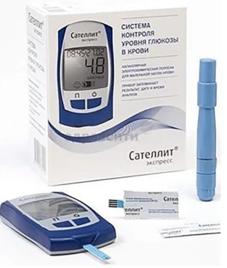 Сателлит глюкометр Глюкометр Экспресс ПКГ-03&#43;Скарификатор Biolancet Twist