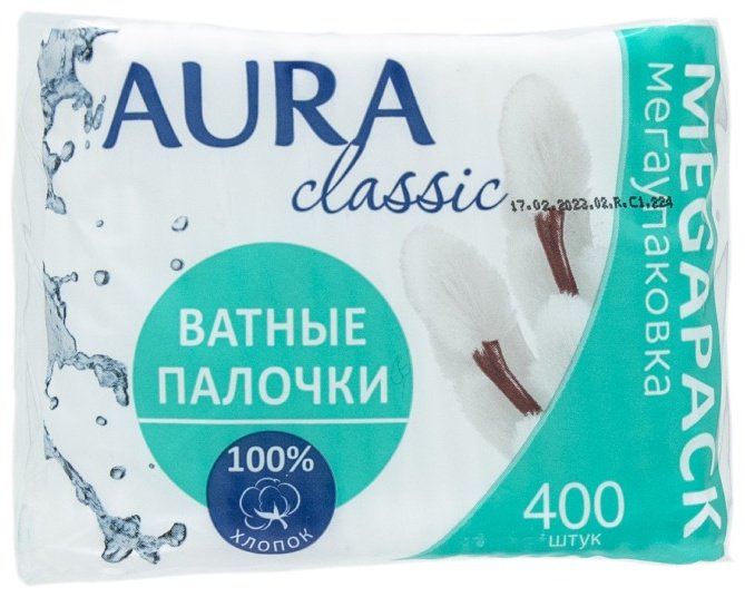 Aura Beauty ватные палочки Classic 400 шт купить,NaN