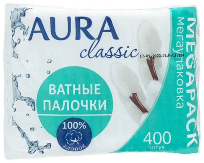Aura Beauty ватные палочки Classic 400 шт купить,NaN
