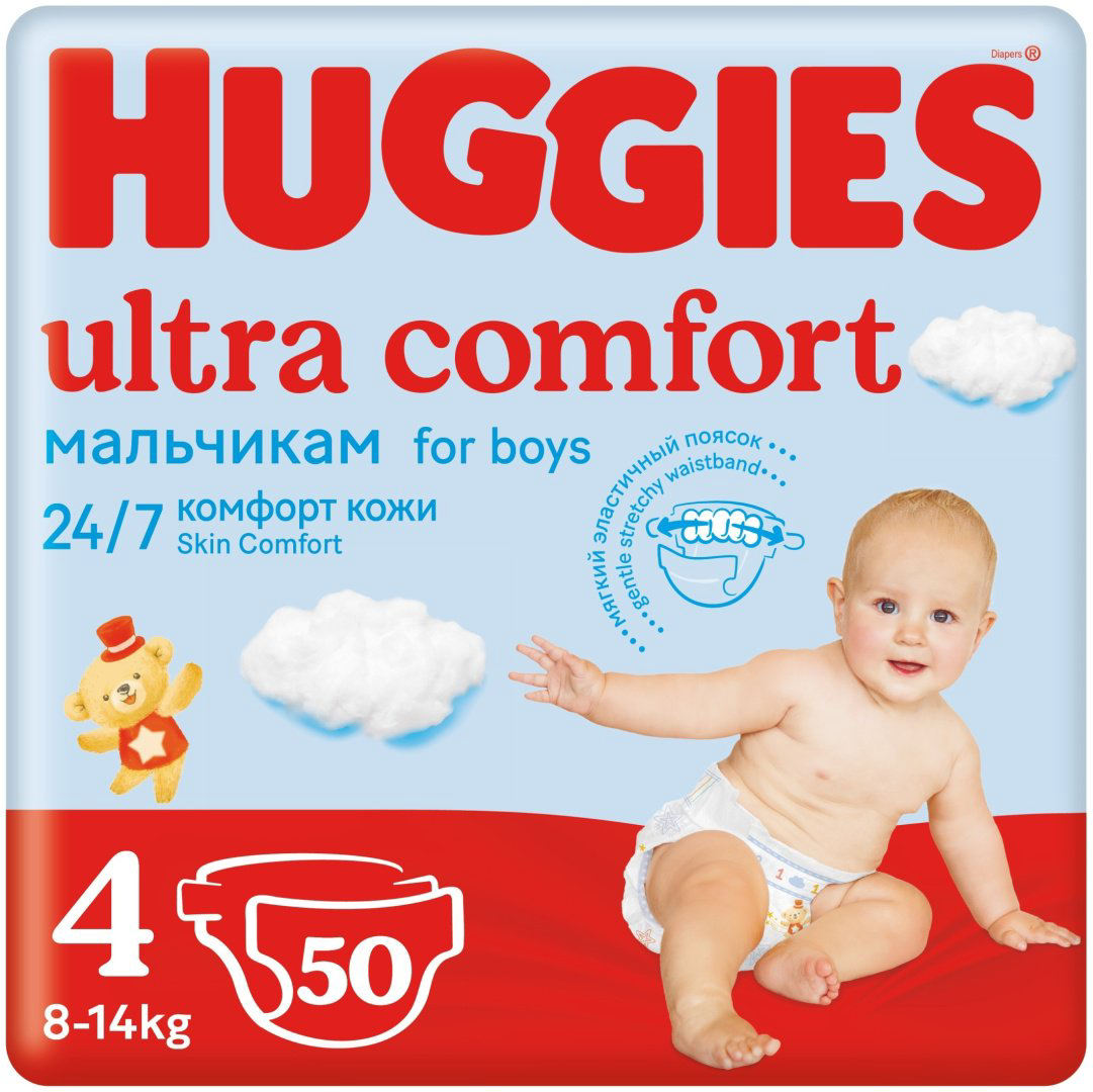 Подгузники Huggies Ultra Comfort 4 8-14кг 50шт купить,NaN